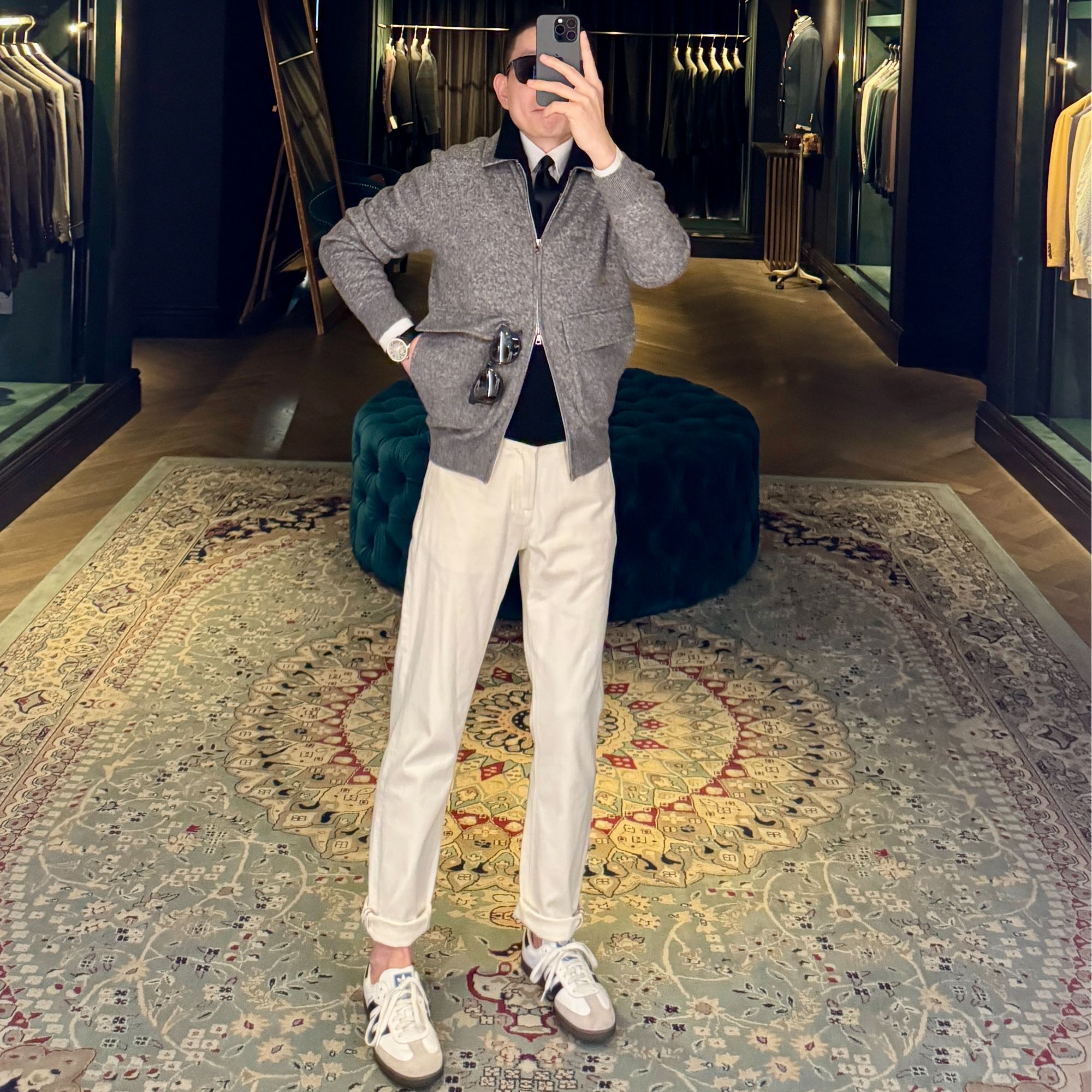 DIERTUUO迪途-033男士秋季新款百搭休闲时尚修身双色羊毛夹克外套