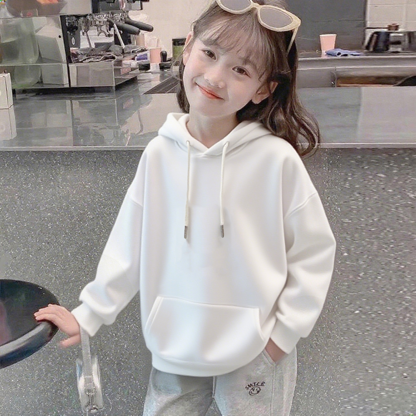 女童加绒卫衣2025新款今年流行爆款春秋儿童连帽上衣女孩韩版长袖