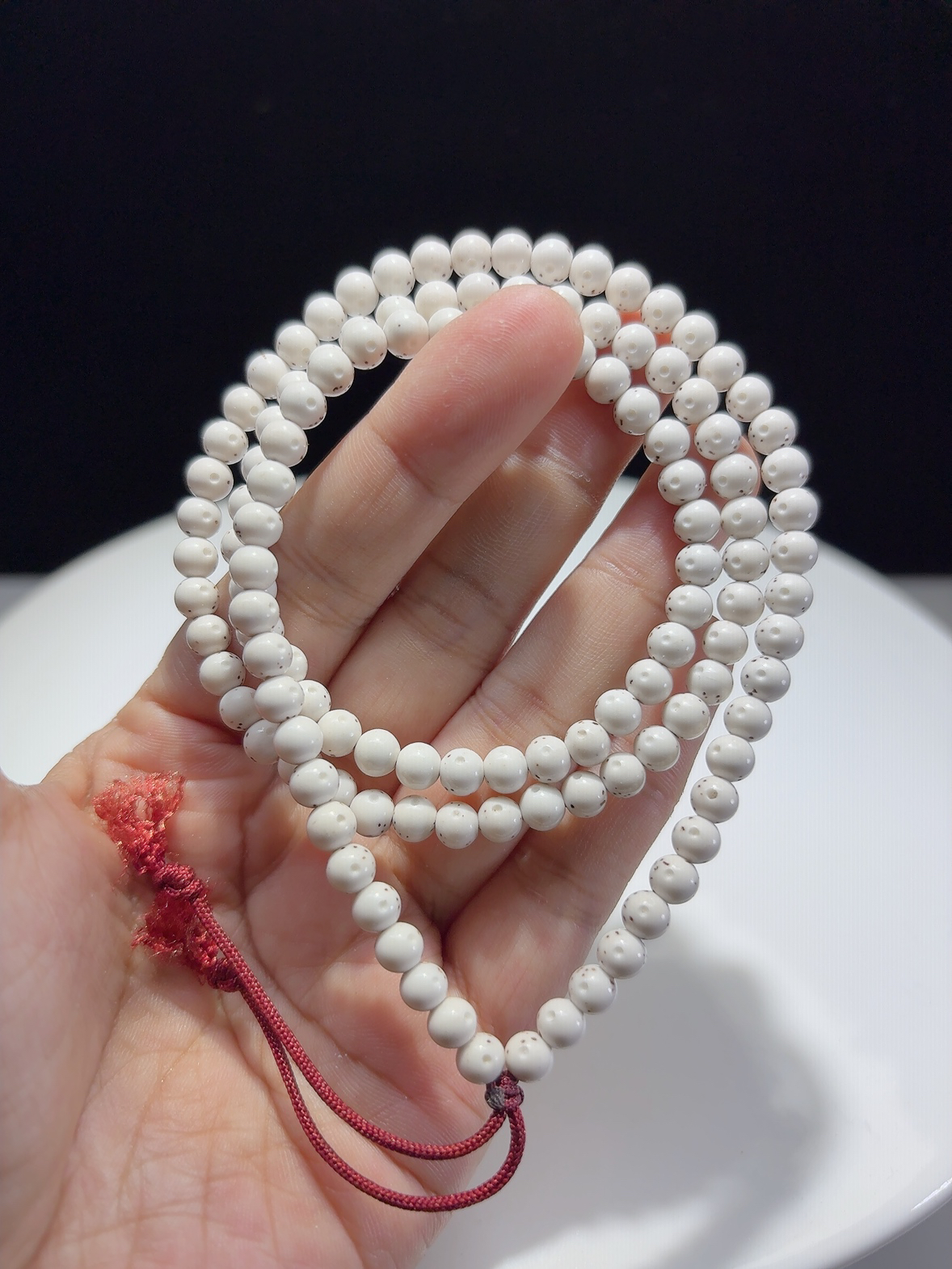 一物一图【脱脂】通体留白6圆，海南毛感料干磨顺白，月朗星稀。