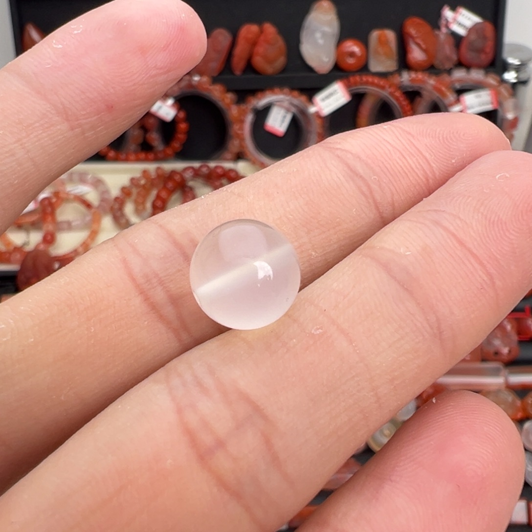 南红玛瑙未镶嵌颈饰荔枝冻圆珠10mm+