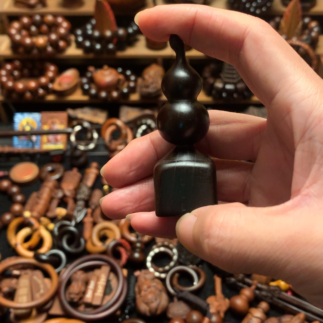 勾***栏枣木枣木玉化小葫芦带底座