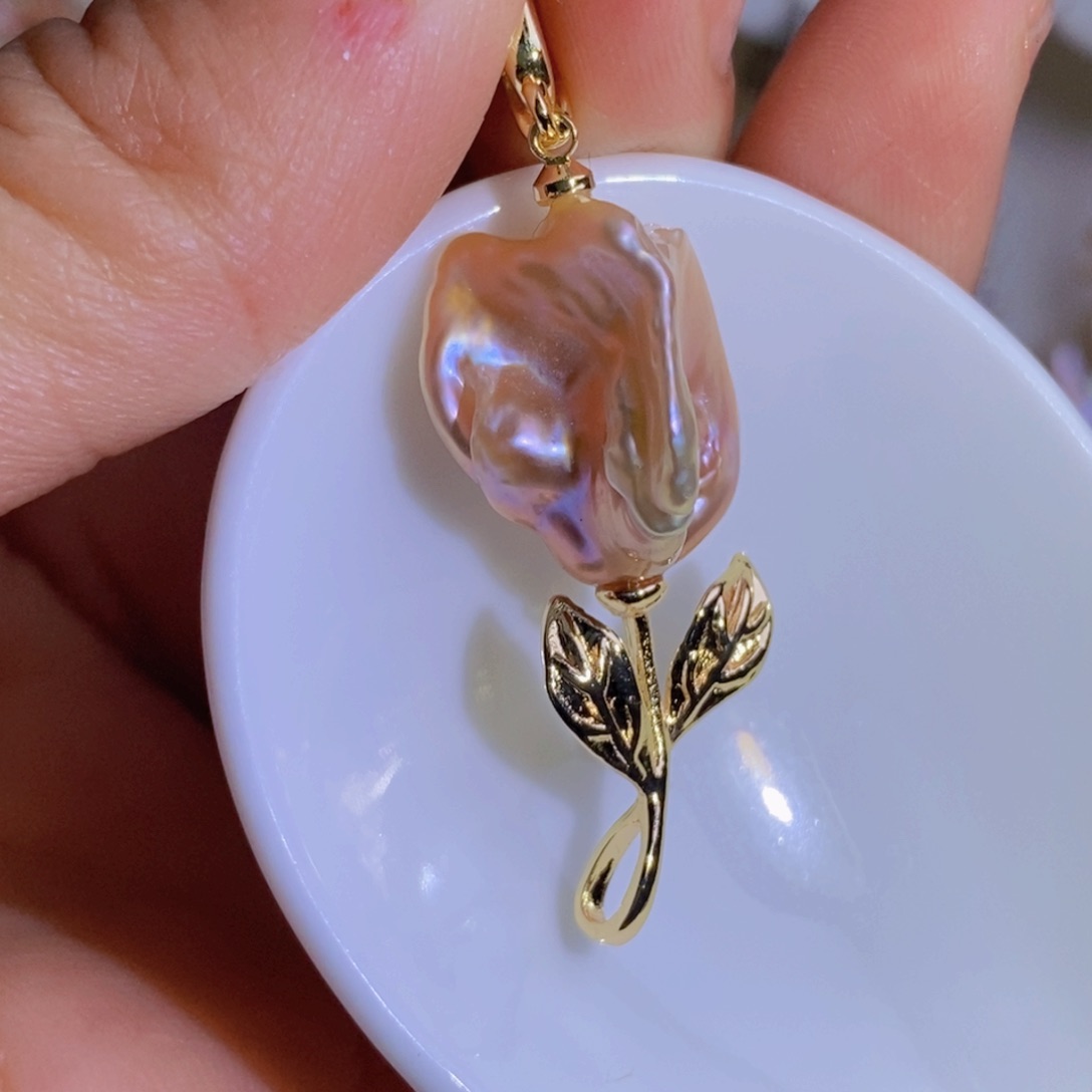 银S925镶嵌天然淡水珍珠淡水珍珠