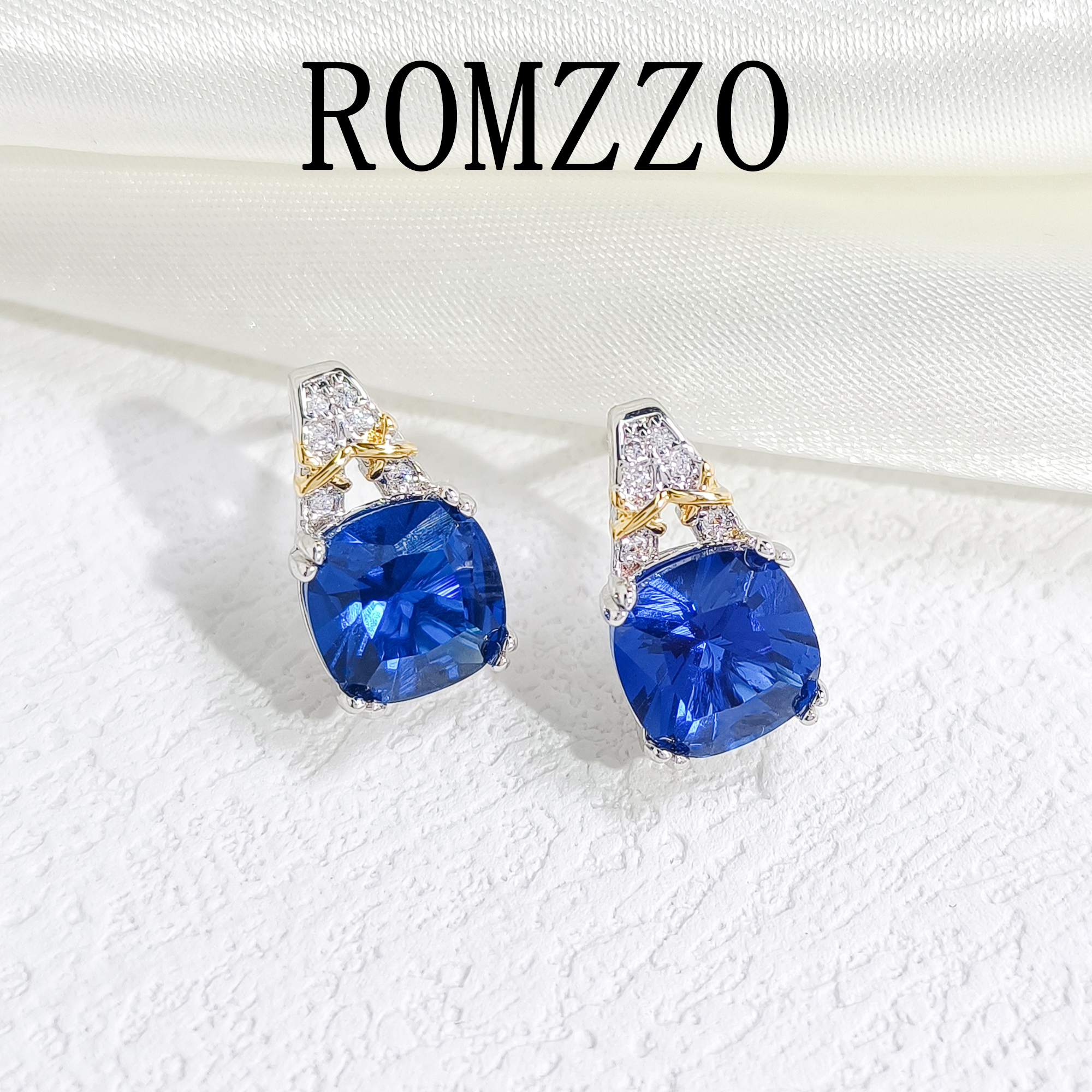 铜合金合成锆石耳饰 VWLM-009410【蓝渊秘宝】耳饰百搭时尚轻奢