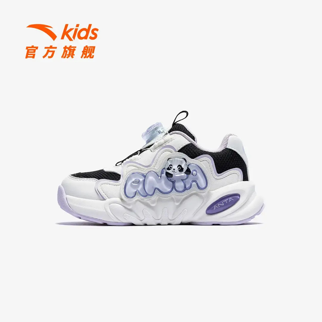 安踏儿童女小童墩墩鞋2025新款上新舒适防滑耐磨儿童旋钮休闲鞋