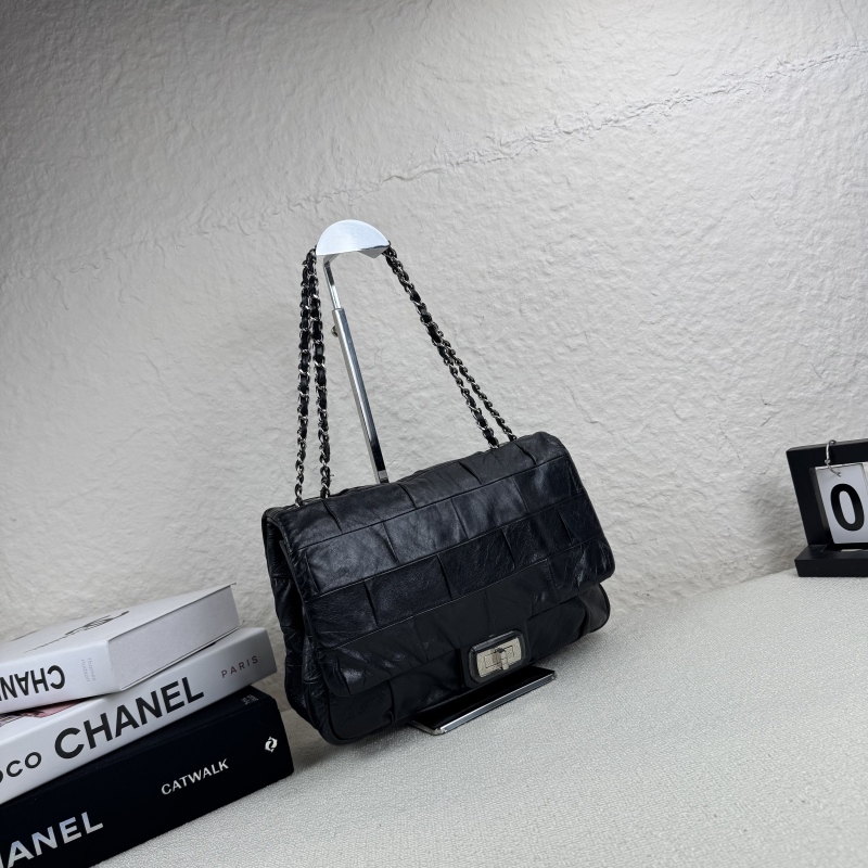 95新 Chanel/香奈儿 黑银2.55链条包 底长30 14开