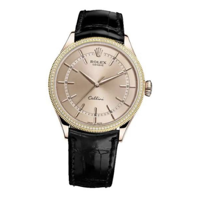 95新 Rolex/劳力士 切利尼/18k玫瑰金原钻/表径39/m50605男士拆单