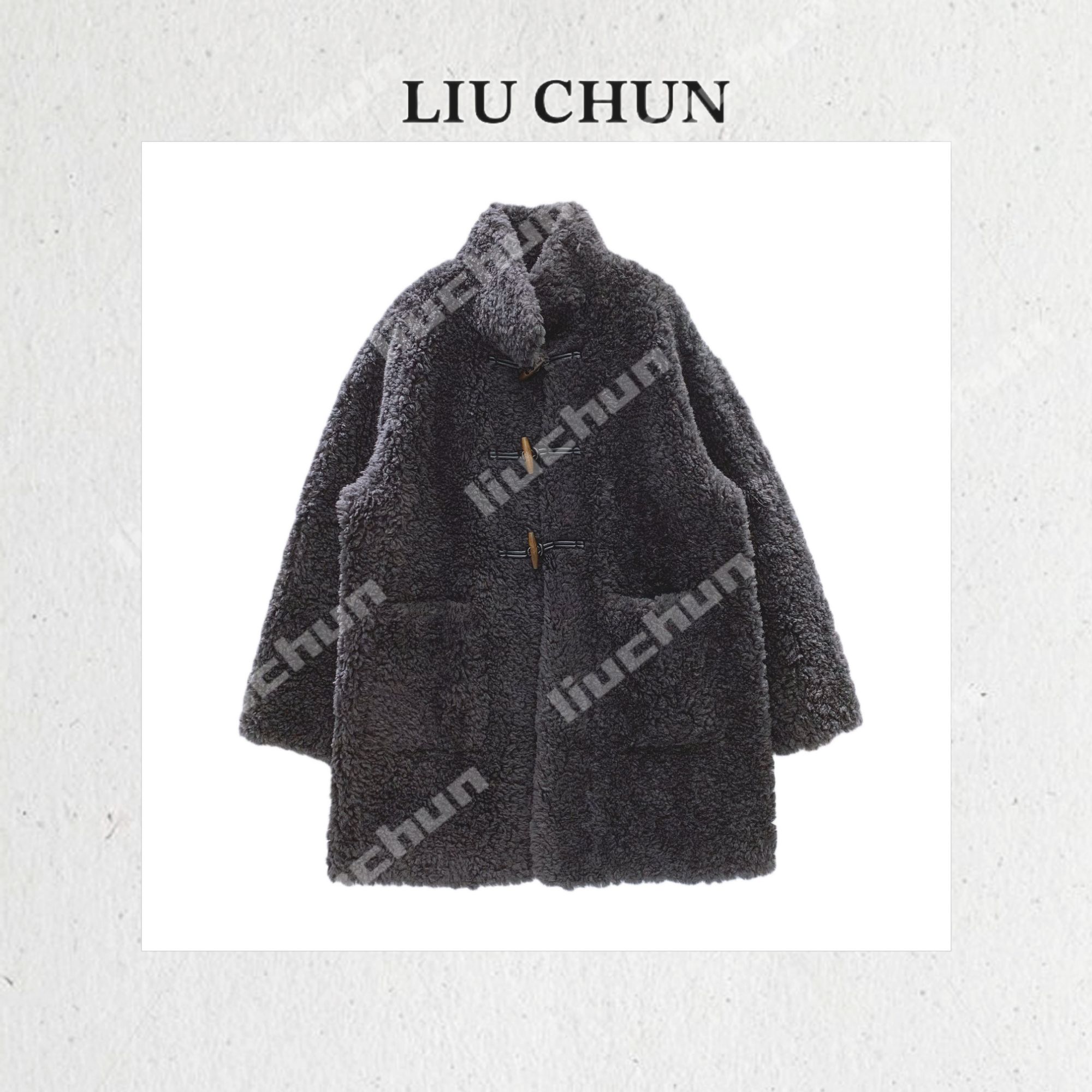 【装饰扣毛绒】CHUN家设计师时尚保暖羊毛外套