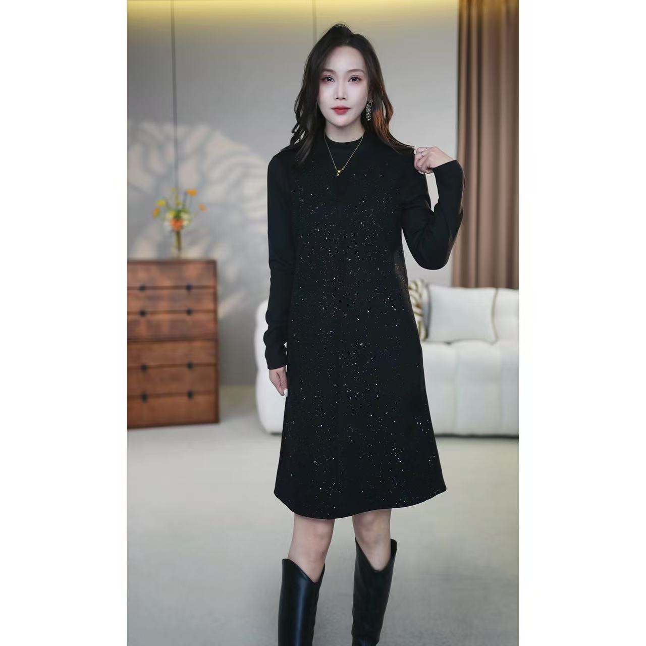 【冬季新款】时尚气质轻奢风百搭显瘦两件套裙