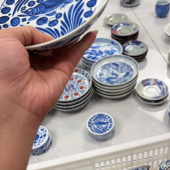 瓷片青花鱼藻大胡乘景德镇