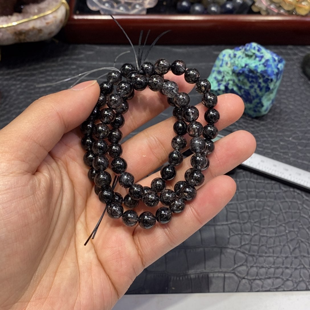 磷灰石手串未镶嵌黑发