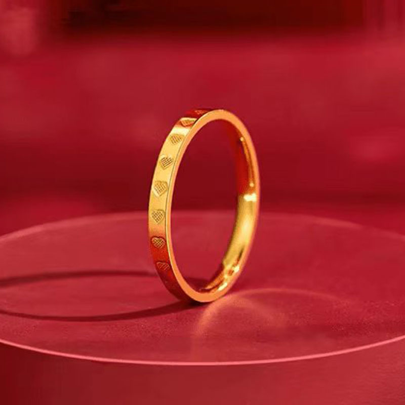 [顺丰配送 明天到家]满圈爱心戒指情人节礼物铜合金材质简约百搭C