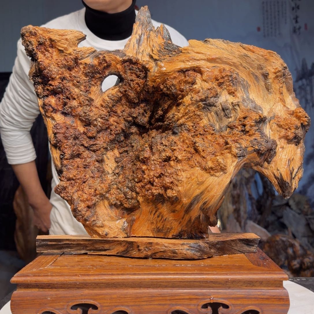 感***悟木三丰琥珀木 天然摆件16