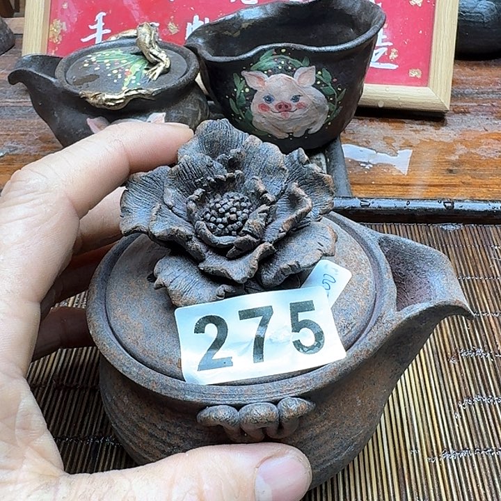 纯手工制作粗陶茶具