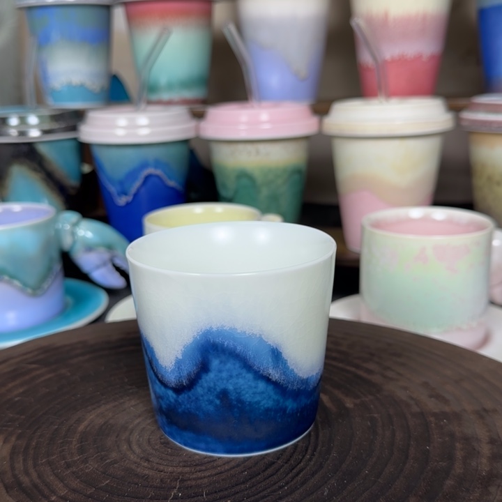 陶瓷景德镇高温窑变猪口杯