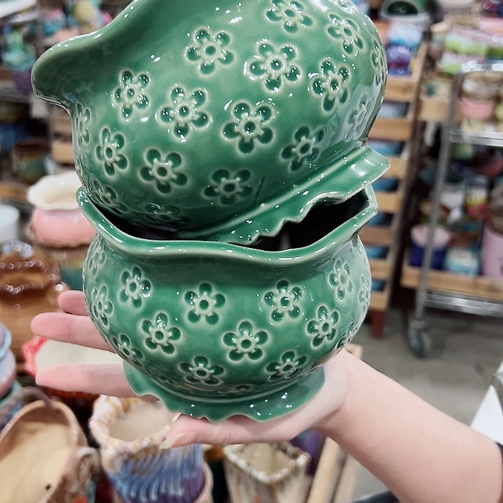 有孔.凑满10元发货多肉陶瓷花盆！