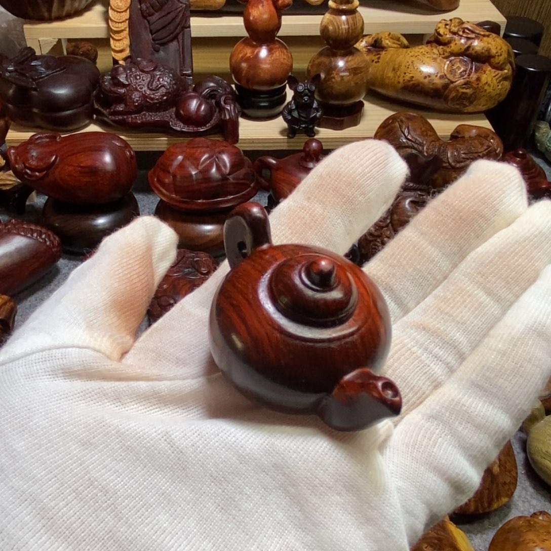 元***宝手串/手链小叶紫檀段光紫檀把把壶