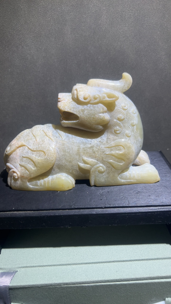 和田玉摆件，纯手工