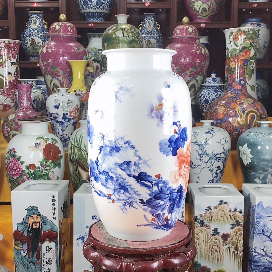 摆件景德镇陶瓷冬瓜瓶