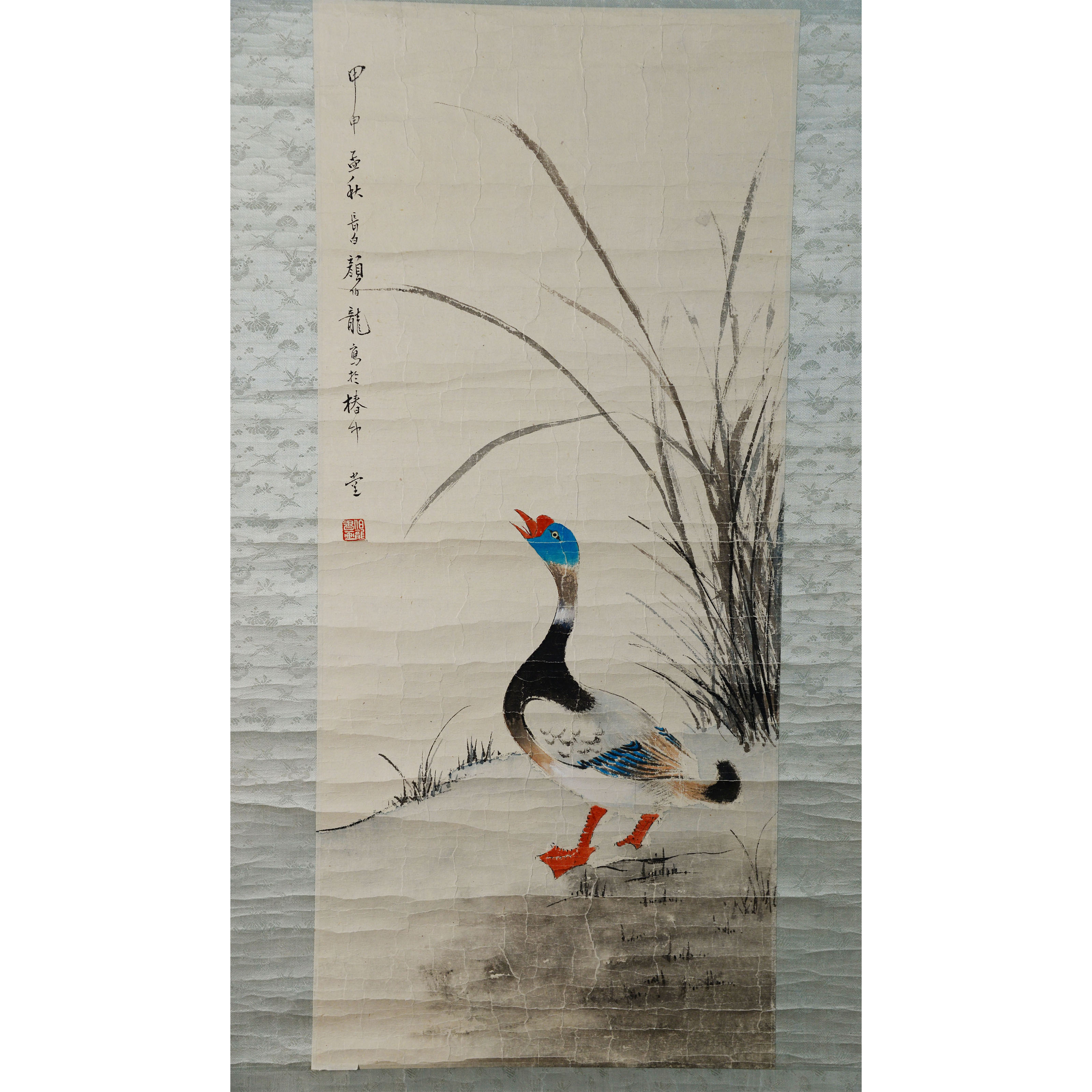 D15 27YBL 鹅 纸本镜片 66*29cm