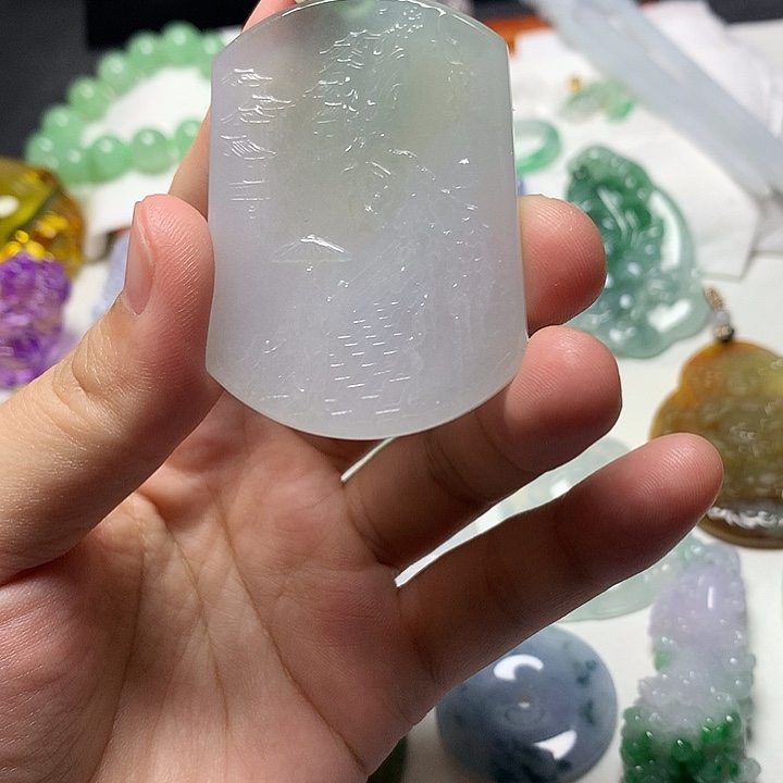 颈饰未镶嵌翡翠天然A货翡翠忆江南