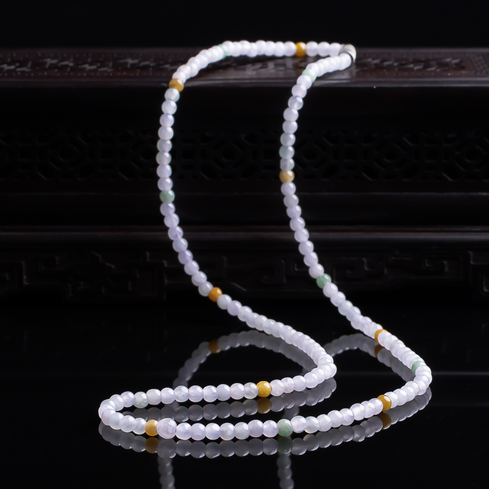 缅料细糯冰翡翠108小米珠缅工有轻微瑕疵介意勿拍（多样性发其一）