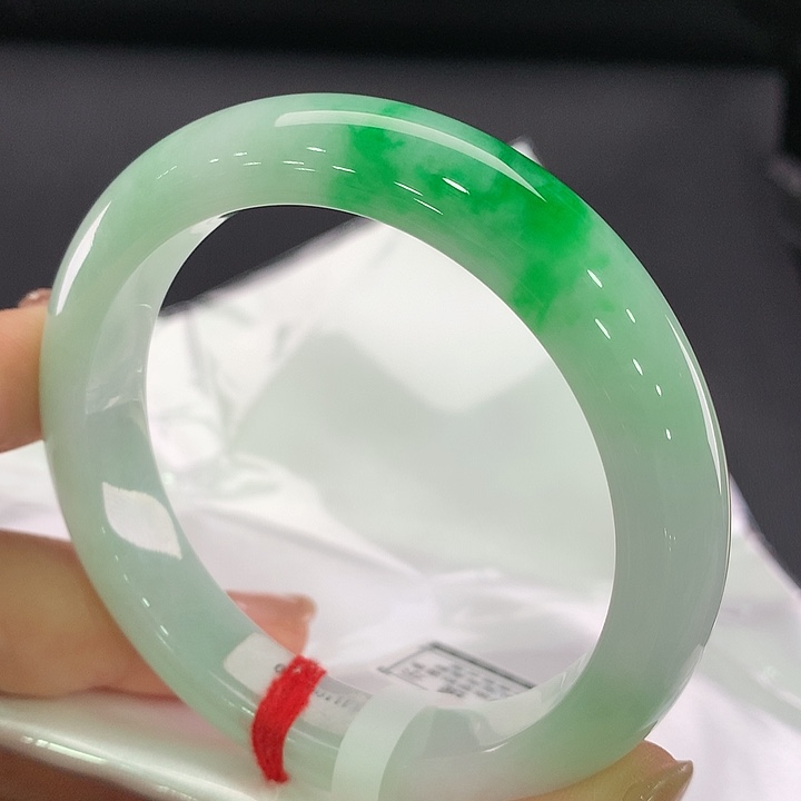 翡翠未镶嵌手镯正圈54-55