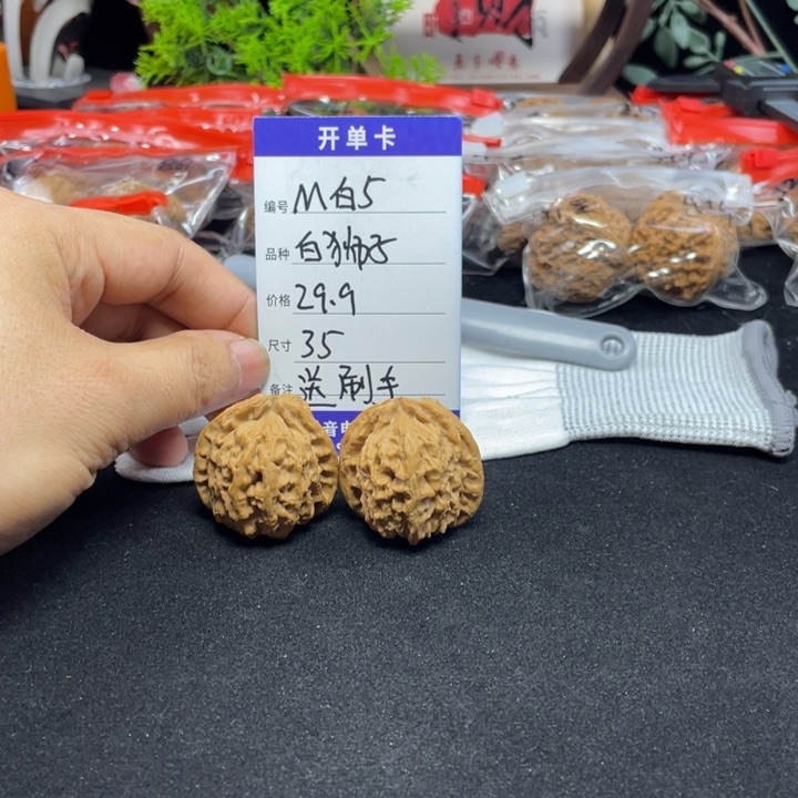 文玩核桃把件白狮子