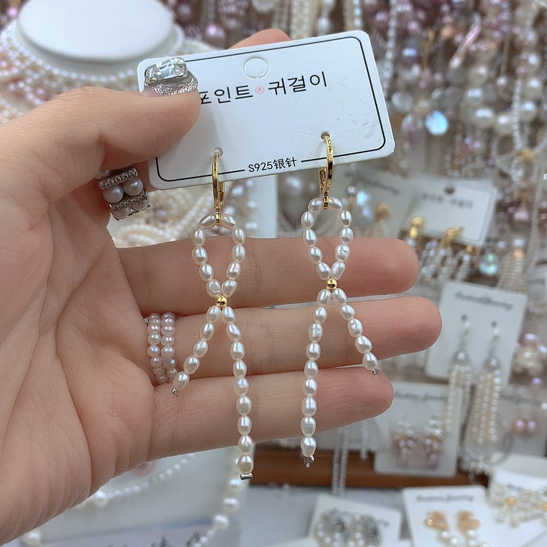 耳饰淡水珍珠银S925镶嵌