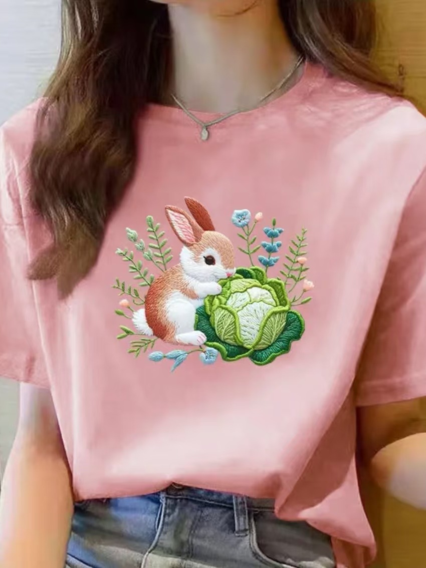 【100%纯棉】上新女款女士百搭潮流短袖t恤春夏圆领显瘦半袖