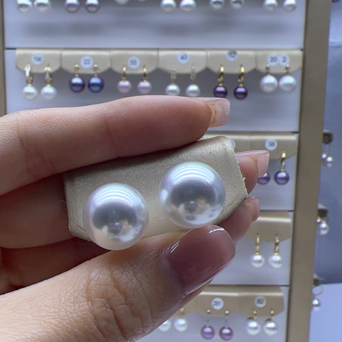 淡水珍珠耳饰银S925镶嵌