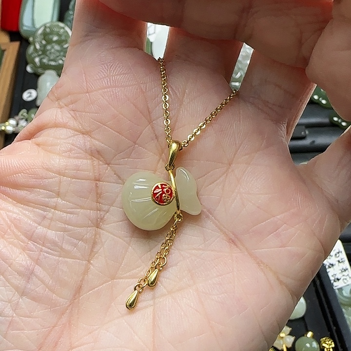 颈饰银S925镶嵌和田玉