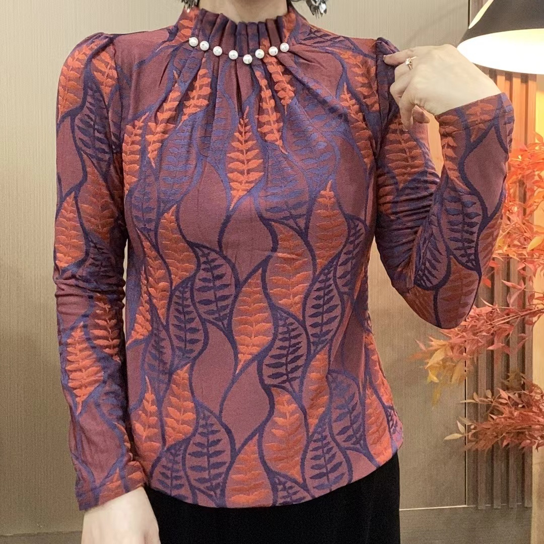 2025秋季新款长袖气质洋气时尚女士上衣打底衫#8101