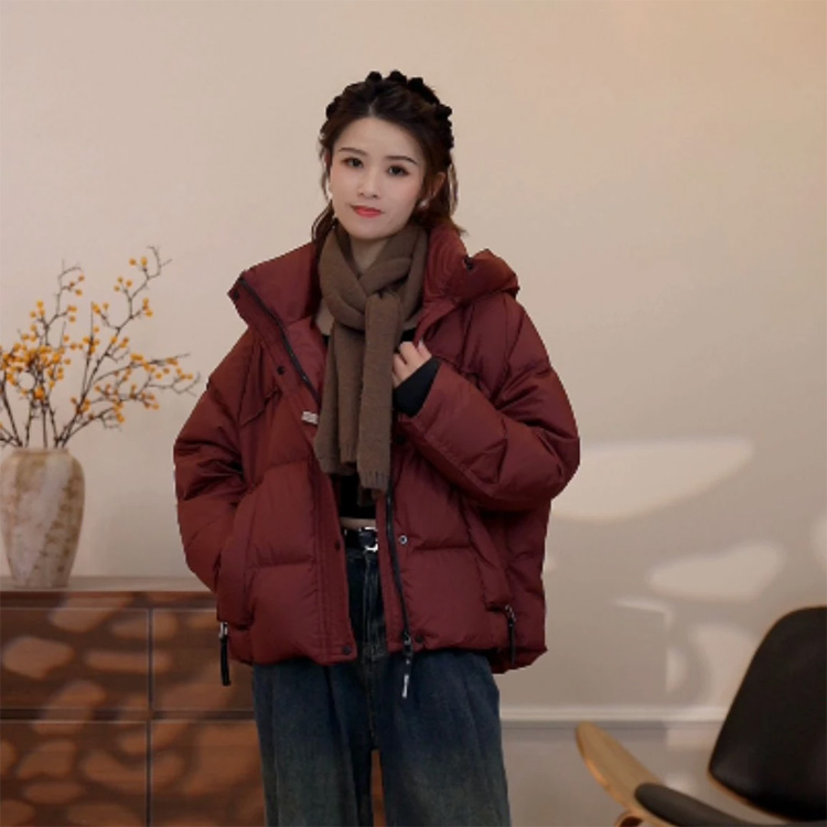  2025新款冬季棉服女短款宽松连帽显瘦气质棉服防风保暖加厚棉袄