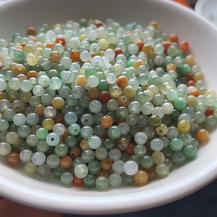 翡翠散珠卡3.5多宝小米珠100颗