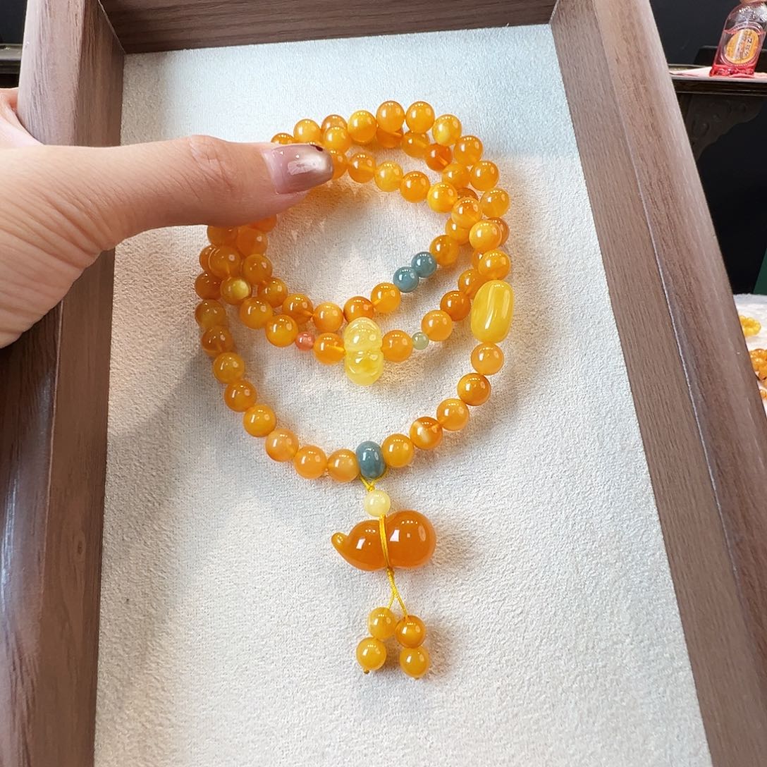 未镶嵌蜜蜡手链蜜蜡7.2mm