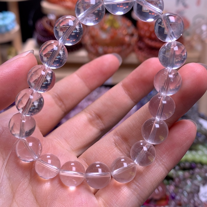 水晶手链未镶嵌10.2白水微棉结构