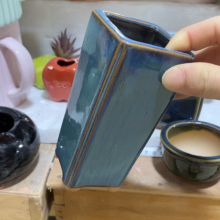 摆件陶凑单满12包邮发 好盆有孔外口 6外高17