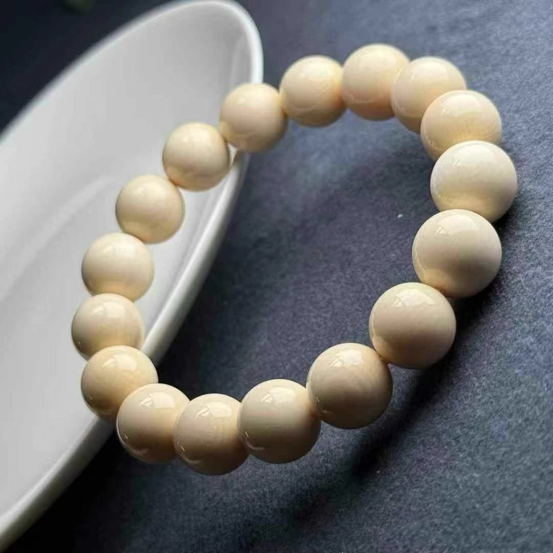 【利友】猛犸象牙 5A果冻料 圆珠手串1.1极致满纹毕业级