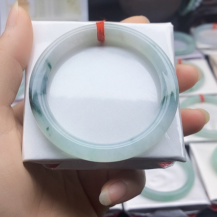 翡翠未镶嵌手镯缅甸天然翡翠A货54.8