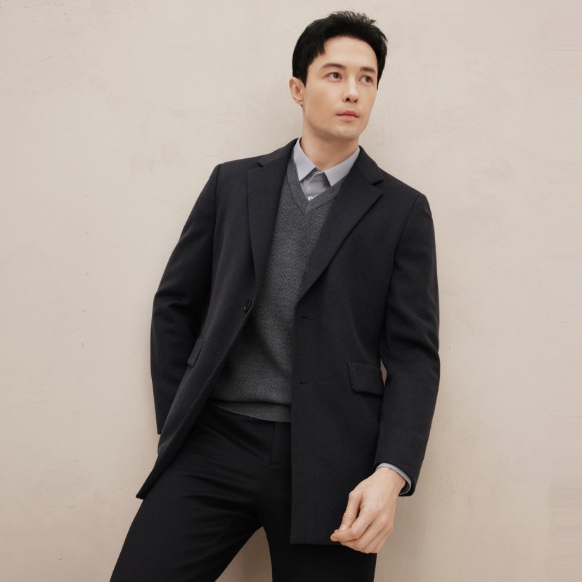 藏秀女高级男装男士绵羊毛大衣9E7600612-21/36