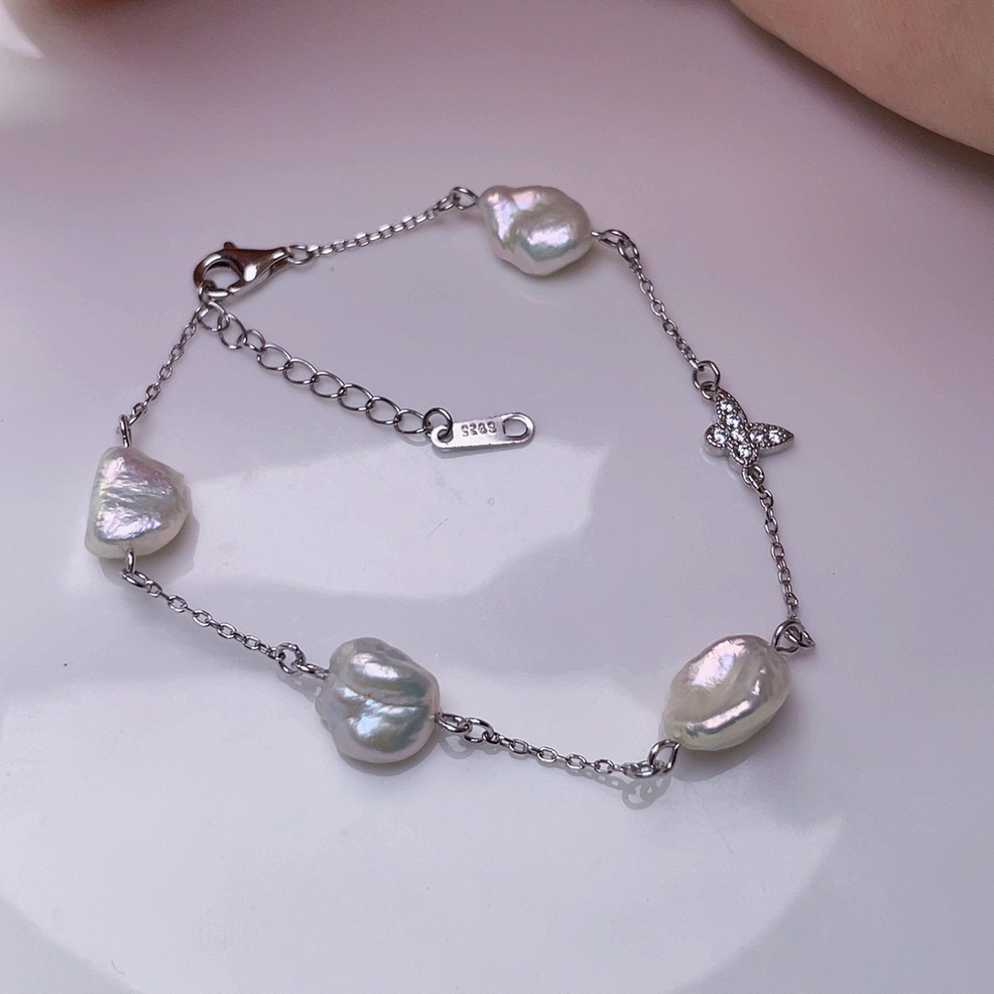 淡水珍珠手绳银S925镶嵌