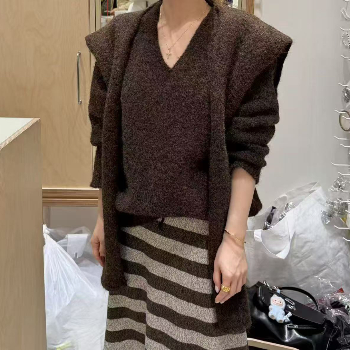 【by兜兜韩国代购】2025122103 amoeba 披肩毛衣（现货）NO退NO换