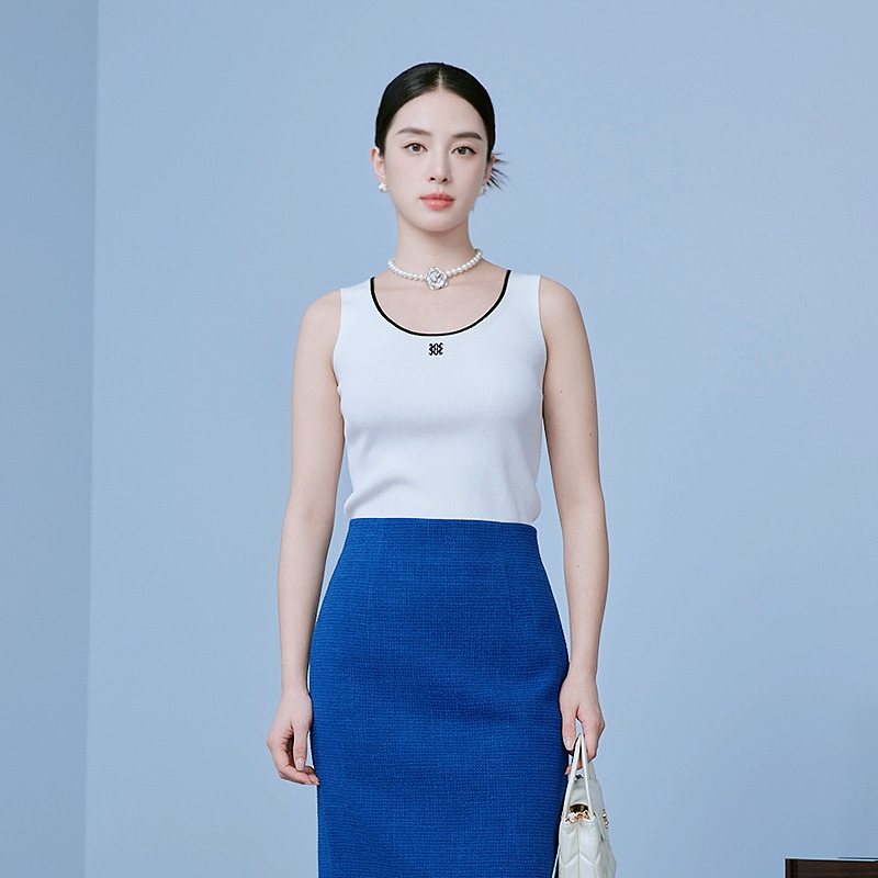 大圆领LOGO印花内搭吊带衫2025年新款时尚打底衫-MOGA01KTO022