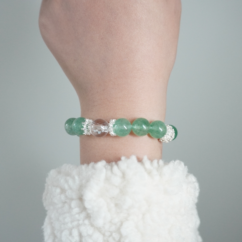 原创手工手链DIY设计绿水晶手链手串绿草莓晶水晶
