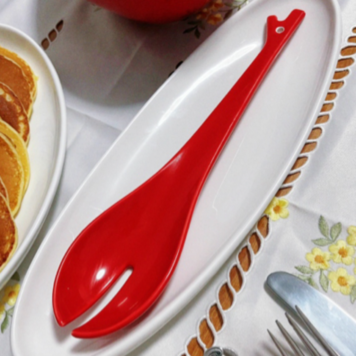 【RED家】25.5CM  沙拉叉勺 面条勺一勺两用 餐桌必备神器