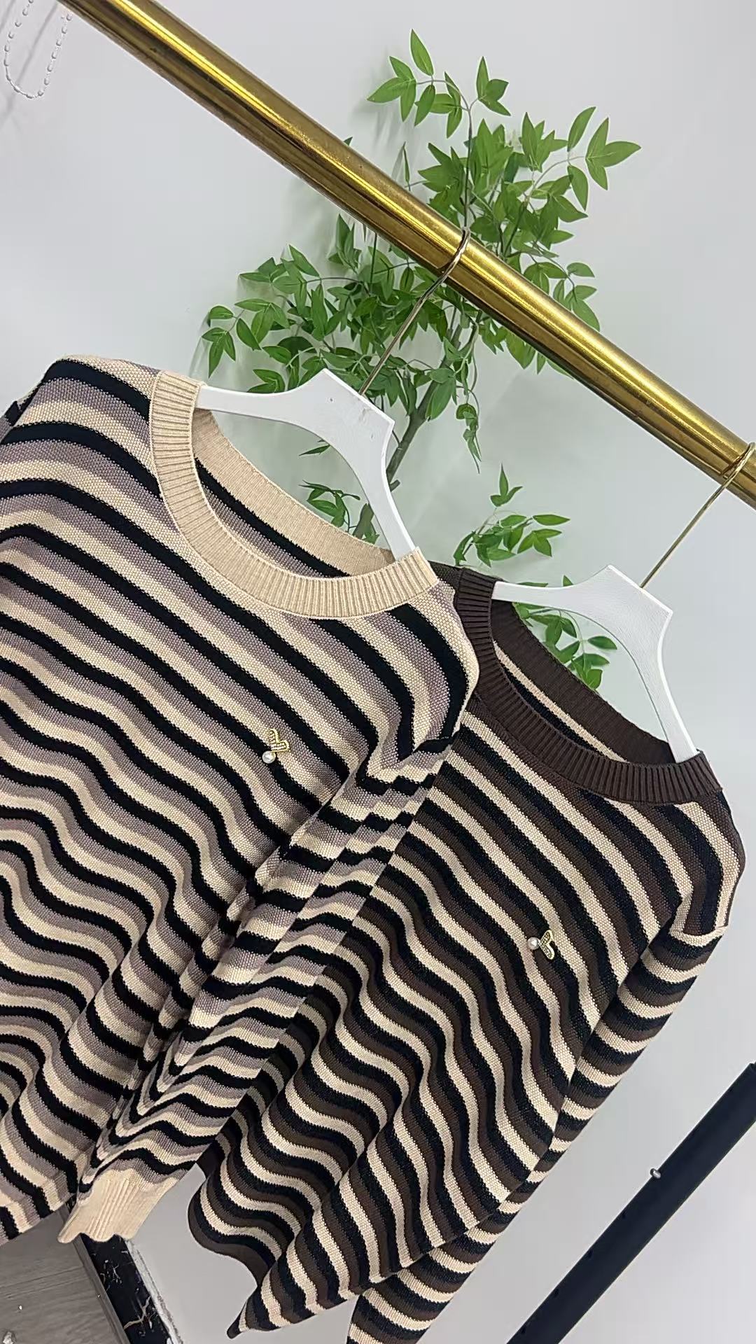 女士条纹毛衣1016-1-J