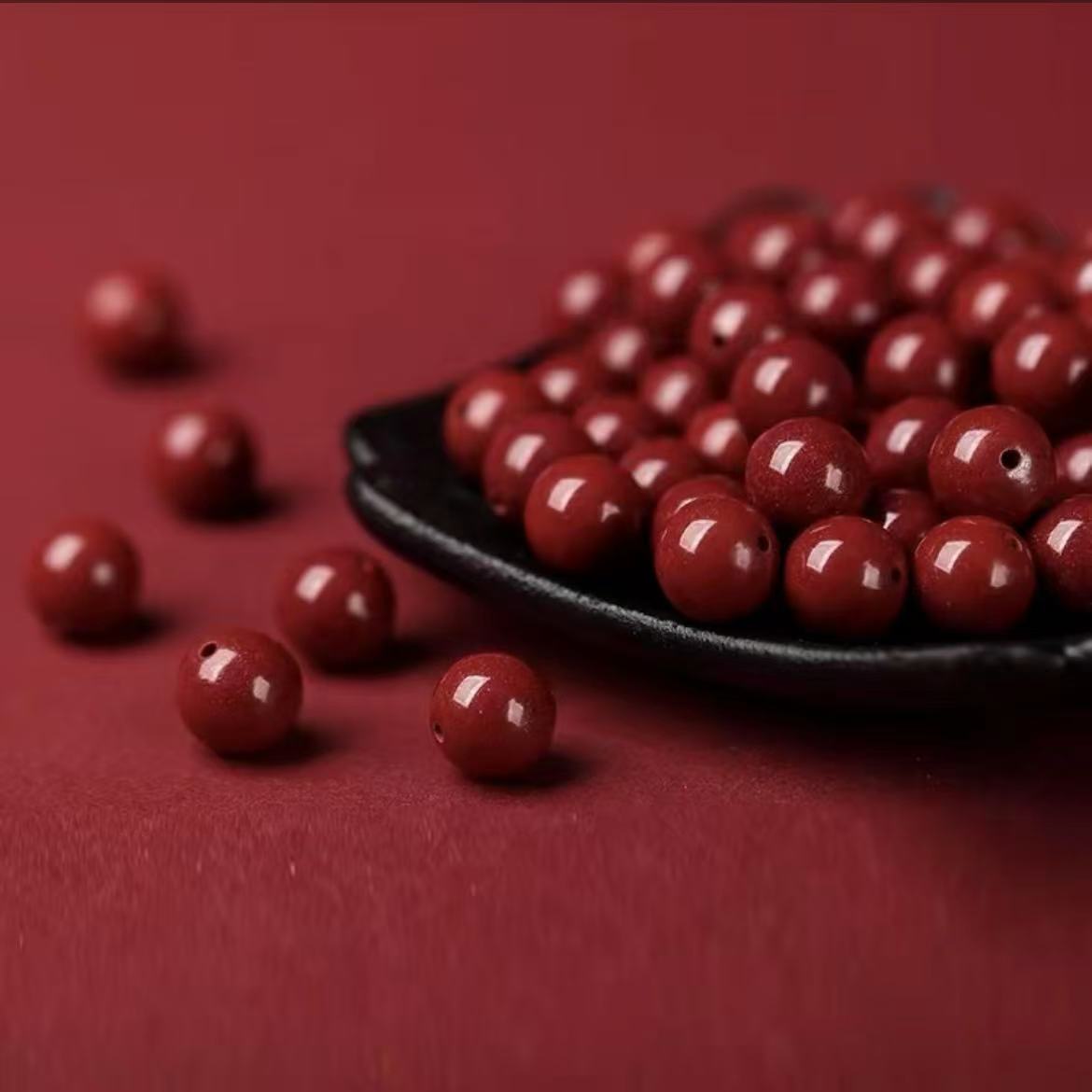 含辰砂工艺品 含辰砂原矿朱砂散珠diy配件