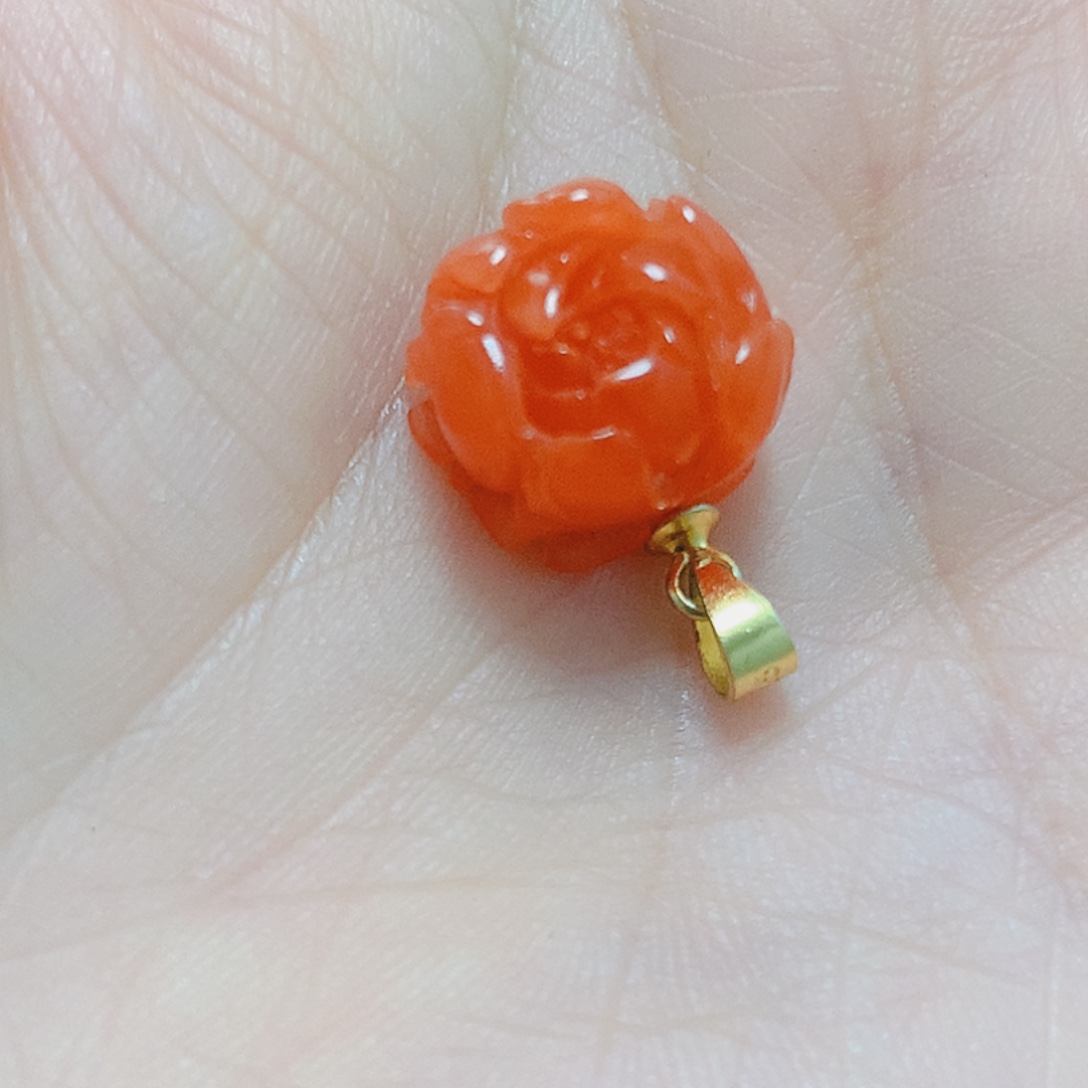 南红玛瑙银S925镶嵌吊坠(不含链)