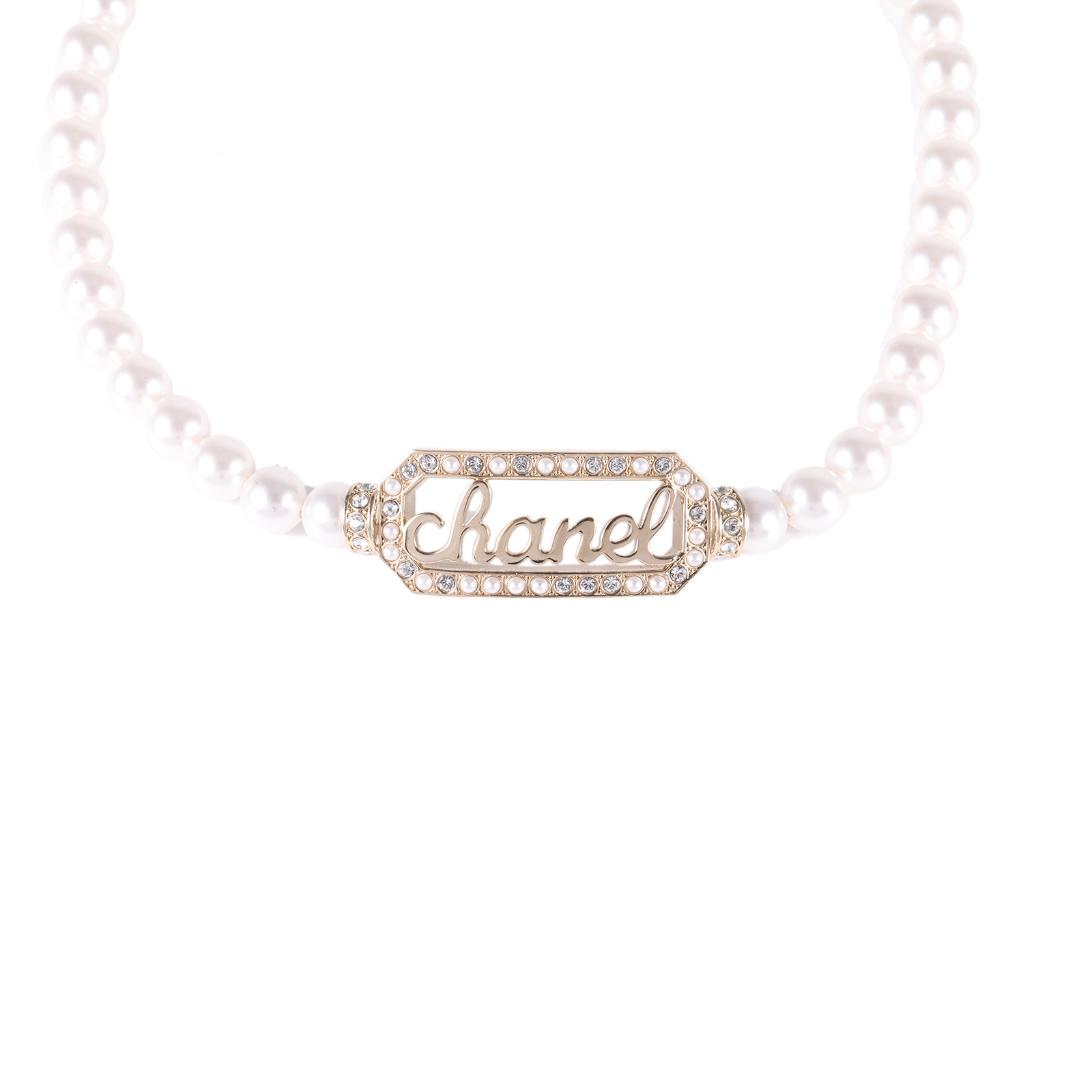 99新 Chanel/香奈儿 小花柳 合金 镂空字母logo珍珠项链