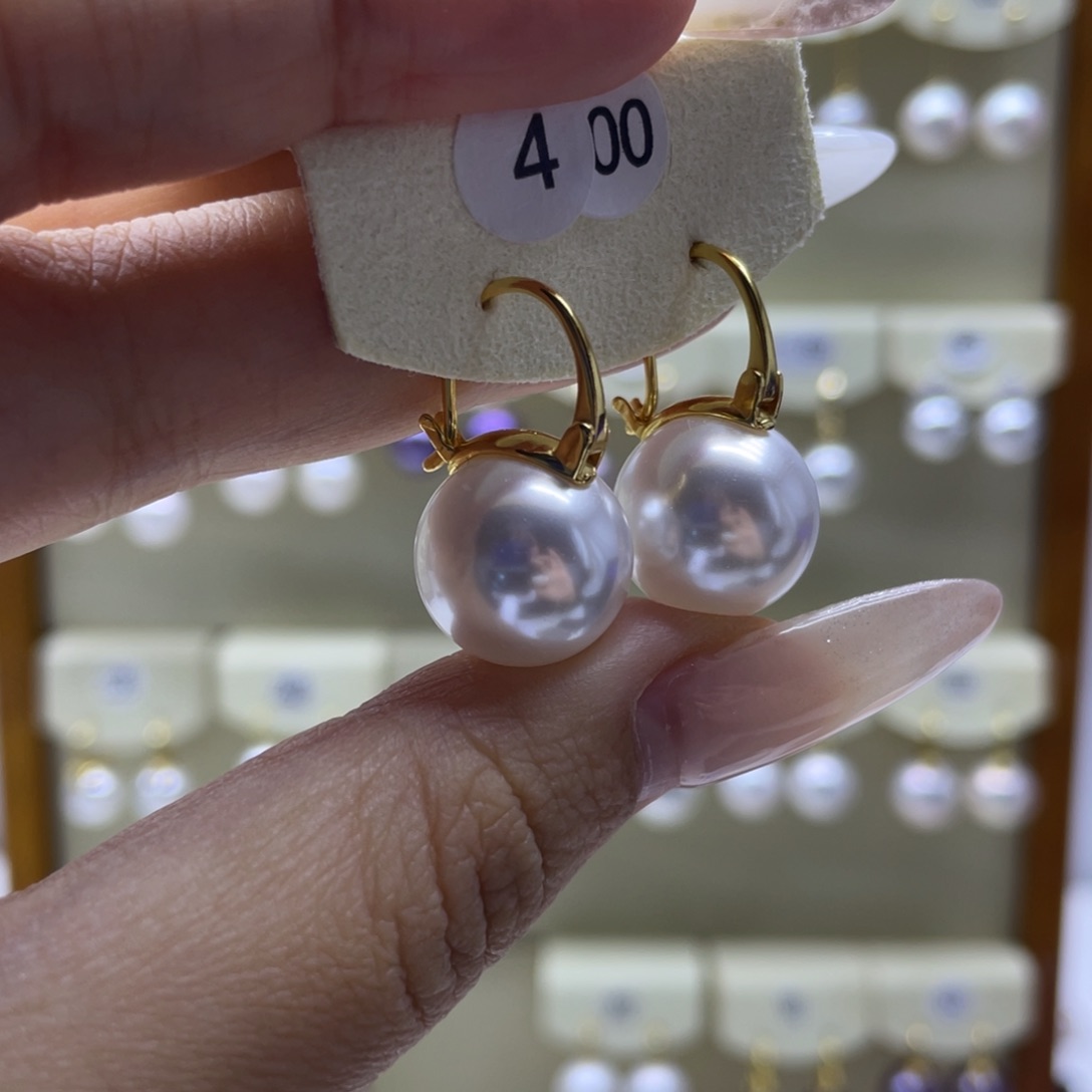 淡水珍珠耳饰银S925镶嵌